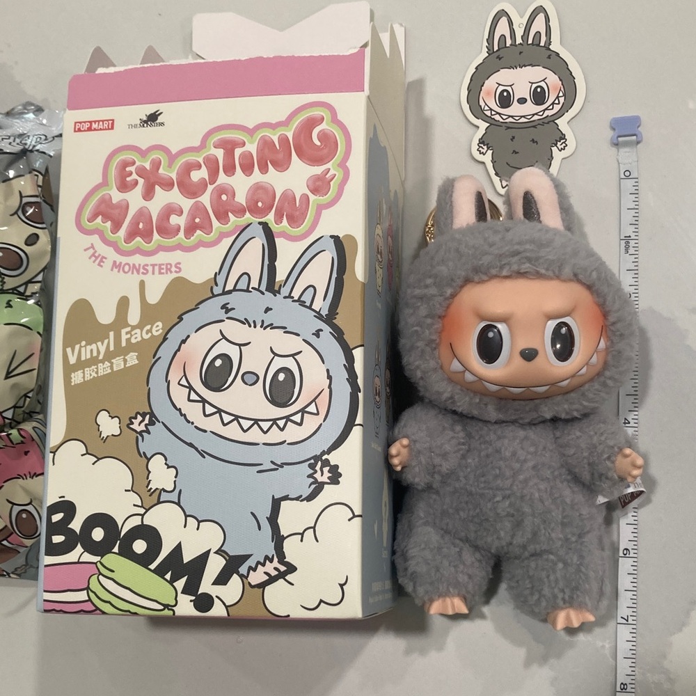 Exciting Macaron Gray Bunny Plush Vinyl Figure - POP MART